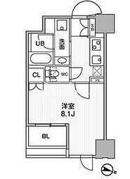 東神田テラスレジデンス 1Kの間取図画像