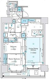 PARKLUXE神田 2LDKの間取図画像