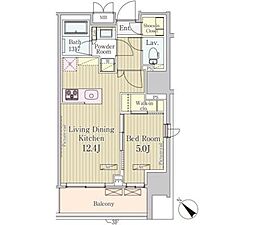 パークアクシス御茶ノ水 1LDKの間取図画像