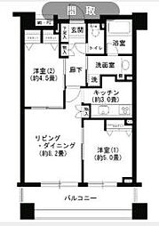 クリオ文京小石川 2LDKの間取図画像