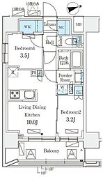 リビオメゾン御茶ノ水EAST 2LDKの間取図画像