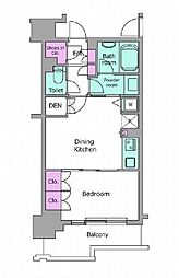 レジディア御茶ノ水 1DKの間取図画像