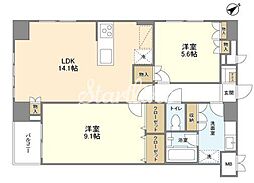 ナーベルお茶の水 2LDKの間取図画像