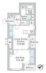 D.Lusso小石川 1LDKの間取図画像