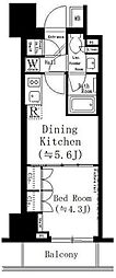 ルフォンプログレ文京湯島 1DKの間取図画像