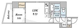 ベラオスハクサン(VELAOS HAKUSAN) 1LDKの間取図画像