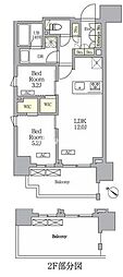 テラス神田猿楽町 2LDKの間取図画像