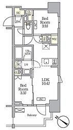 テラス神田猿楽町 2LDKの間取図画像