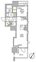 テラス神田猿楽町 1LDKの間取図画像