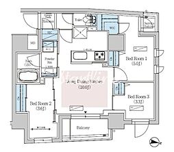 アーバネックス文京千駄木 3LDKの間取図画像