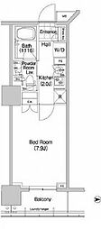 コンフォリア秋葉原EAST 1Kの間取図画像