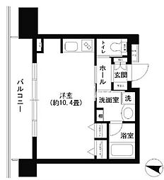クリオ文京小石川 ワンルームの間取図画像