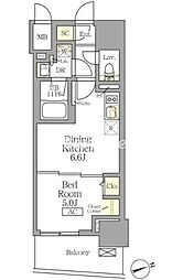 テラス北千住 1DKの間取図画像