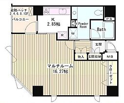 クレイドル日本橋 1Kの間取図画像