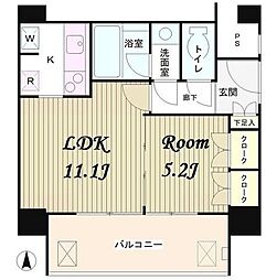 リバー&タワー 1LDKの間取図画像