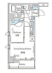 ParkAxis菊川 1LDKの間取図画像
