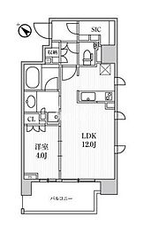 ディームス日本橋水天宮 1LDKの間取図画像