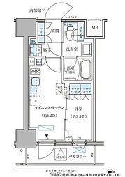 パークアクシス住吉ガーデンスクエア 1DKの間取図画像