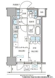 パークアクシス住吉ガーデンスクエア 1DKの間取図画像