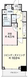 ミェーレ日本橋 1LDKの間取図画像