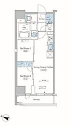 アーバネックス住吉 2LDKの間取図画像