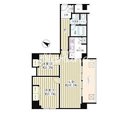 リバー&タワー 2LDKの間取図画像