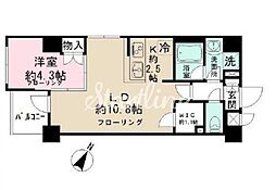 日本橋ROOTS 1LDKの間取図画像