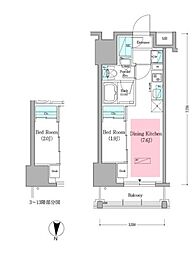 Urbanex深川住吉3 1DKの間取図画像