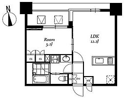 レジディア日本橋馬喰町3 1LDKの間取図画像