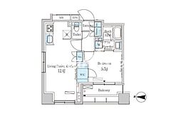 ParkAxis菊川 1LDKの間取図画像