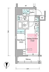 Urbanex深川住吉3 1DKの間取図画像