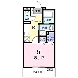 Ｎ・Ｓグランデ 3階1Kの間取り