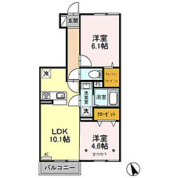 ベルセジュールK 2LDKの間取図画像