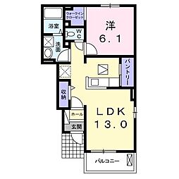 コッツウォルズ 1LDKの間取図画像