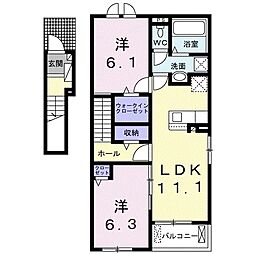 メルヴィレッジ2 2LDKの間取図画像