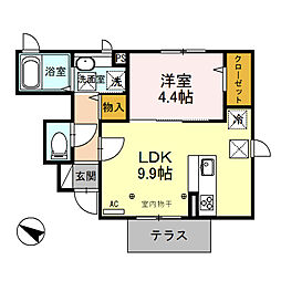 パラッツォ 1LDKの間取図画像