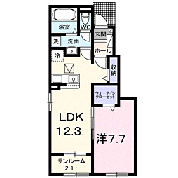 ヴィラ ノーチェ 1LDKの間取図画像