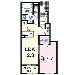 ヴィラ ノーチェ 1LDKの間取図画像