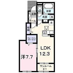 ヴィラ ノーチェ 1LDKの間取図画像