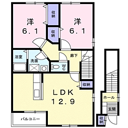 ソレイユみつい 2LDKの間取図画像