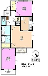 シンデンツインズ 3Kの間取図画像