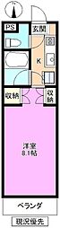 クラスター 1Kの間取図画像