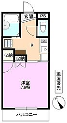 コーポアピア 1Kの間取図画像