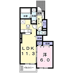 富夢想家十番館 1LDKの間取図画像