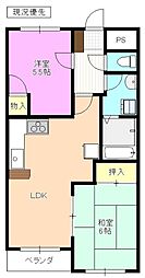 メゾン21住吉A棟 2LDKの間取図画像