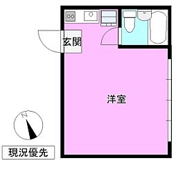 ルミエール常田 1Kの間取図画像
