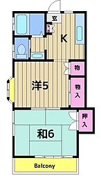 第二寺島ハイツ 2Kの間取図画像