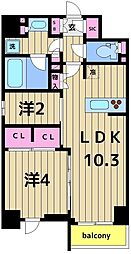 クレストコート北千住レジデンス 2LDKの間取図画像