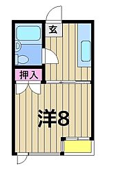 ヴィラグレイス亀有2 1DKの間取図画像