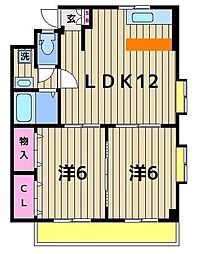 PHS 2LDKの間取図画像